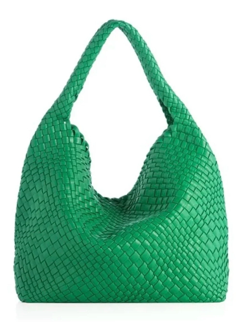 Green Woven Hobo Bag with Pouch